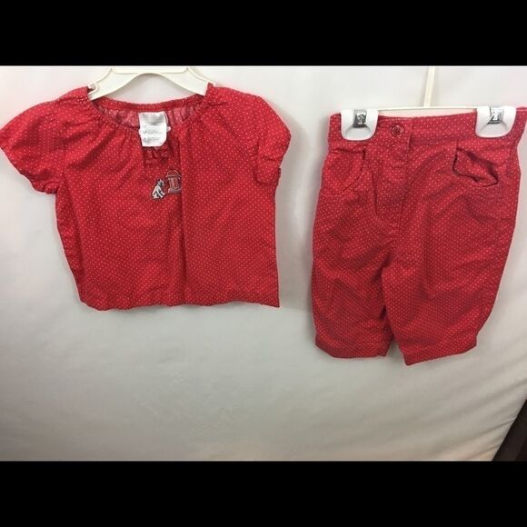 Baby Gap 2T Girls 2pc Set Red Top w/matching Pants - Picture 1 of 4